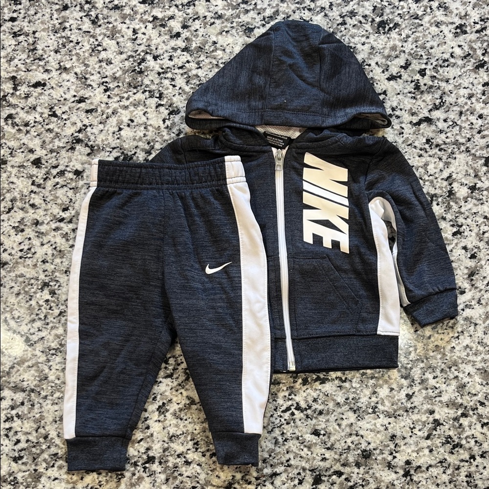 Nike Kids Dark Blue and White Jogger Set